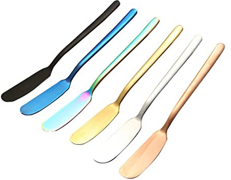 Cabilock 6stücke Butterstreuer Aus Edelstahl Mit Glatter Oberfläche Für Butter Sahne Marmelade Frühstück Snacks Spatel Für Küche Küche Zubehör