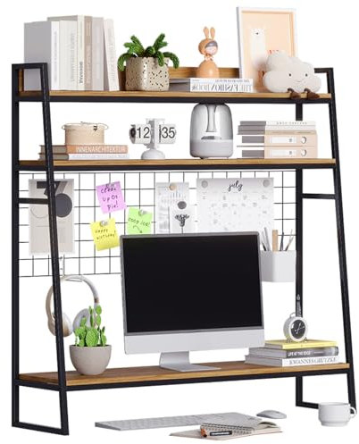 YGYQZ Schreibtisch Regal 2 Regale 95CM Schreibtischregal, Schreibtisch Regalaufsatz Aufsatzregal für Computer, Multifunktionales Tischregal für Zuhause, Büro, Schlafsaal