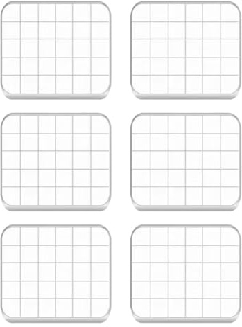 HugeDE 6 Pcs Clear Acrylic Stamping Blocks Transparent Stamp Blocks Decorative Square Stamp Blocks Small Craft Stamping Blocks with Grid Lines for Scrapbooking