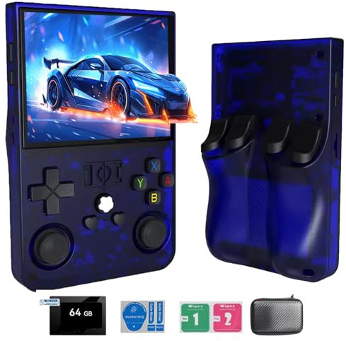 NULA 𝗡𝗲𝘄 R36S RPO Retro Handheld Spielekonsole,mit 18.000 + Spielen / 64G-TF-Karte, 3,5-Zoll-Linux-Tragbar Arcade Spiel, Retro Emulator Videoplayer, Unterstützt 5G WiFi Bluetooth