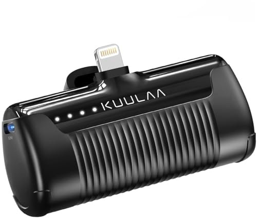 Power Bank 4500mAh per iPhone, [Upgraded] Ultra Compatta Caricabatterie Portatile, 12W 2.4A Ricarica Rapida Batteria Esterna Mini Powerbank con Spina per iPhone 14/14 Pro/13/12/11/XR/8/7 Ecc
