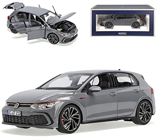 Volkwagen Golf VIII G*T*I 5 Türer Grau 8. Generation Ab 2019 1/18 Norev Modell Auto mit individiuellem Wunschkennzeichen