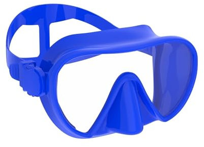 EHYSYN Schnorchelmaske Rahmenlose Maske für Tauchen und Schnorcheln, perfekt versiegelter Silikonrock, Schwimmbrille aus gehärtetem Glas Taucherbrille(Blue)