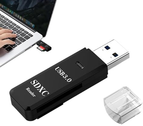 Poludatly Lector de tarjetas USB 3.0, lector de tarjetas S-D, lector de tarjetas de teléfono móvil, adaptador de tarjetas de alta velocidad de 5 Gbps, visor de cámara multifuncional, lector de