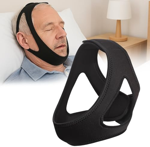 Huybaa Anti Russare Cinturino Uomo Donna Antirussamento Dispositivi Mento Anti Russamento Anti Snoring Chin Strap Cinghia Riduzione Sollievo per Aiuta Respirare Dormire Meglio