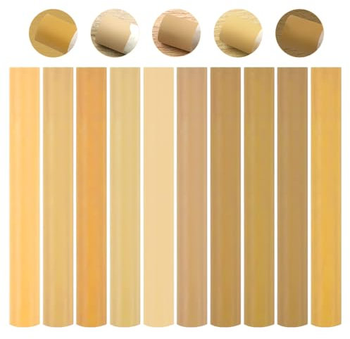 NHQZ 1 Kit Per La Riparazione Dei Laminati (10 Bastoncini), Bastoncini Di Cera Per La Riparazione Del Legno, Rripara Parquet,Riparazione Parquet (Serie di colori del legno, C)