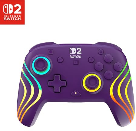 Turtle Beach Afterglow Wave Violet Manette de gaming RGB sans fil Sous licence officielle pour Nintendo Switch 2