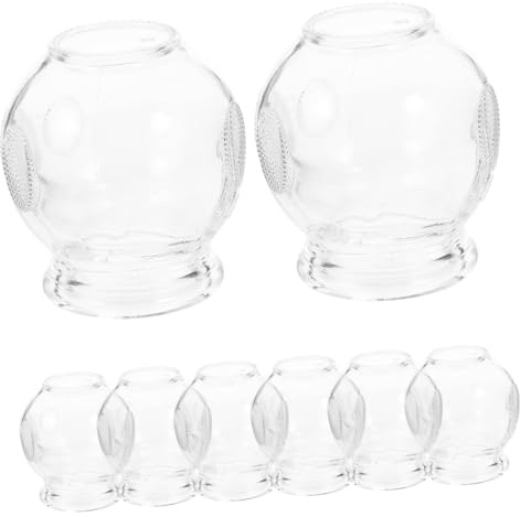 iplusmile Lot De 8 Ventouses En Verre Épaissi Pour Thérapie Feu, Pot à Ventouses Forte Adsorption, Réutilisable, Usage Domestique Pour Massage Du Dos Et Bien-être Corporel