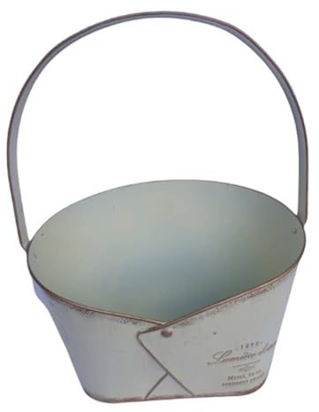 JDNH 1.Nautical-Themed Iron Planter With Rust-Resistant Finish & Ergonomic Handle Outdoor Boat Shaped Vase For Patio Deck Decor Rusts Resistant Iron Planter