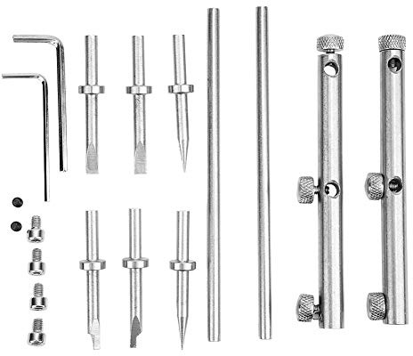 HYUMTODE Juego de llaves inglesas para objetivos de cámara de acero inoxidable, kit profesional de herramientas de reparación para lentes de 10 a 110 mm con mango extendido para desmontaje