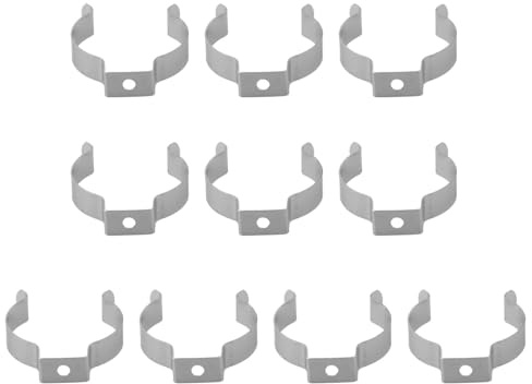 Lot de 10 pinces à ressort en acier au manganèse de type ouvert pour garages, abris de jardin et ateliers - Argent, tailles 6 mm à 28 mm (7 options) (41 mm)