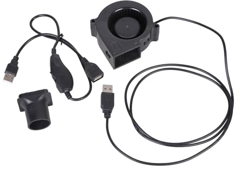 Poystng Ventilatore centrifugo portatile USB 5V 2500 giri/min Ventilatore per cottura alla griglia BBQ Turbo con regolatore velocità Centrifugo per barbecue Cottura alla griglia Fornello e altro