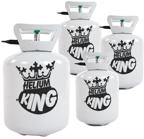 Helium King Large Gas Cylinder - Fills 50 Balloons - Pack of 4