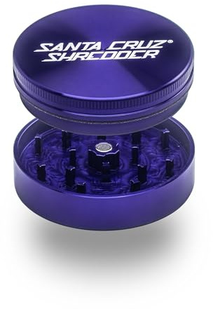 Santa Cruz Shredder Metal Herb Grinder Knurled Top for Stronger Grip 2-Piece 2.7 (Purple)