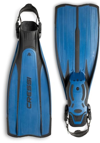 Cressi Pro Light, Open Heel Tauchen Flossen – Made in Italien Italienische Qualität seit 1946 Small/Medium blau