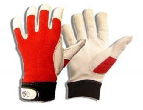Unbekannt Griffy 1706-8 Ziegennappaleder Montagehandschuh Groeße (Handschuhe): 8, M EN 388:2016 CAT II 1 Hellgrau Rot