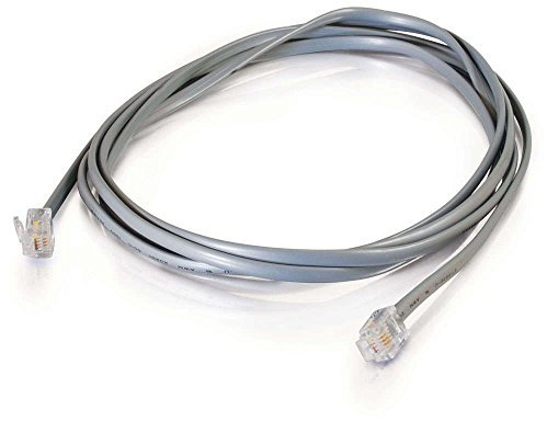 C2G 83865 3M RJ11 6P4C Straight Modular Internet ADSL Cable, Cable suitable for High Speed Internet, Broadband Router, Modem, Phone Socket, Microfilter, Silver