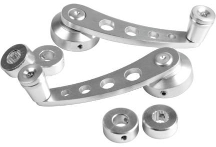 Alchemy Parts Plata Coche Elevalunas Manivela Manillas - Ajuste Universal