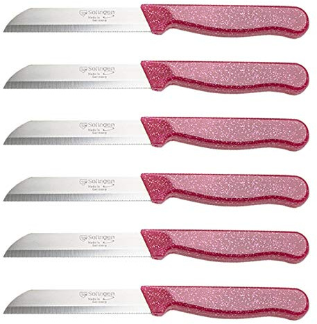 Solingen Allzweckmesser Obstmesser Schälmesser Meyve Bicagi Flitzer Pink 20 Stück - Sehr scharf