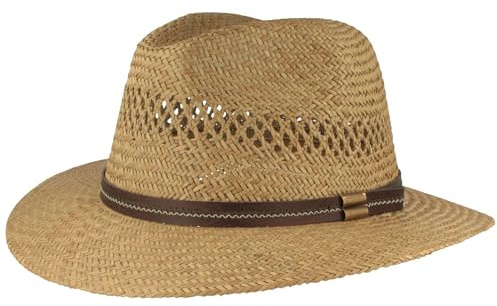 Breiter Sombrero de Paja Sombrero de Sol Sombrero de Verano Tejido Hecho a Mano 100% Paja – Material Ligero y Cómodo – Natural 54