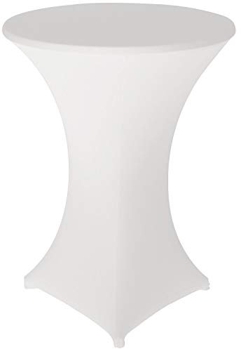 Stehtischhusse Stretchhussen,Tischhusse Stehtische Hussen Dekoration für Cocktail Party Hochzeit Bankett (80-85CM, Weiß)