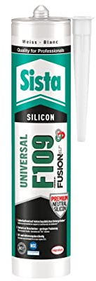 Sista F109 Fusion, universell einsetzbare Dichtmasse, Silikon Dichtstoff für Fassade, Verglasung und Sanitär, resistente und geprüfte Fugenmasse, transparent, 12x300ml