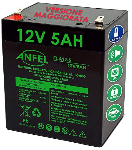 Batteria ricaricabile al piombo 12V 5.2Ah 5Ah per UPS APC alimentazione di emergenza allarme lampade 90 x 70 x 101 mm