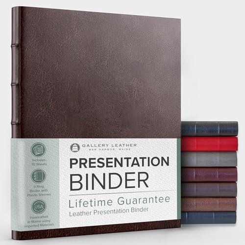 Gallery Leather Präsentationsmappe aus Leder, 1,9 cm breiter Rücken Belfast Brown