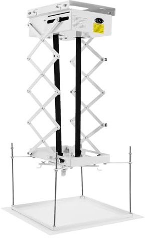Proiettore da soffitto con telecomando Supporto proiettore e supporto da soffitto con ponte sollevatore elettrico motorizzato Lift con 100 cm Hub X-Lift per soffitti sospesi, portata 10 kg