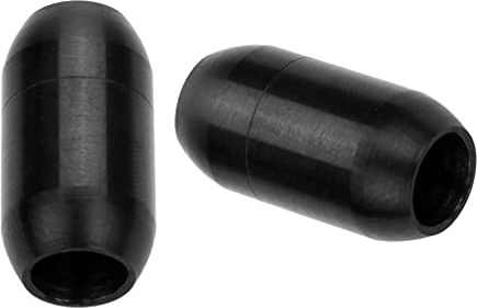 2pcs Edelstahl Magnetverschluss 4mm, Zylinderförmiger Magnetverschluss Schwarz, Runde DIY Armband Schnalle für Lederkordel, Magnetische Schmuckverschlüsse für Armband Halskette Herstellung