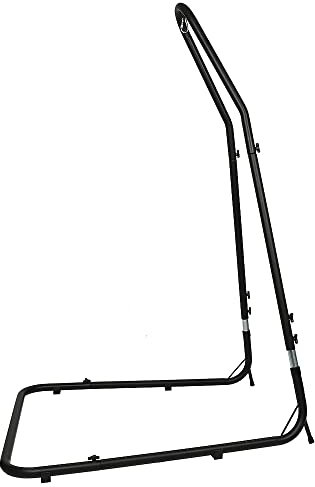 XUANYU Hängesesselgestell aus Stahl Hängestuhlgestell Einstellbare Höhe (200-250 cm) Hängesessel Ständer Schwarz Universell (Gestell Schwarz B)