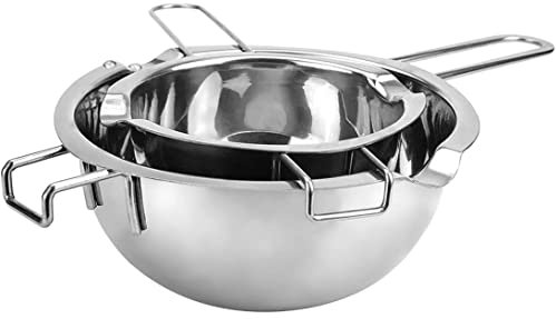 2PCS Double Boiler Heat Melting Pot Stainless Steel for Chocolate Butter Cheese Caramel Candy Wax 1000ml 400ml