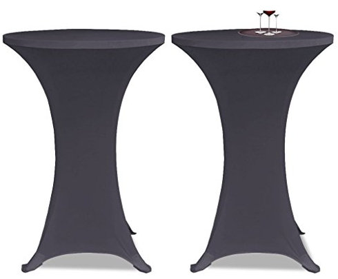 Tidyard 2er Set Stehtischhusse Tischhusse Husse 80 cm Anthrazit Stretchhusse Tischüberzug Stehtisch Bistrotisch Tisch