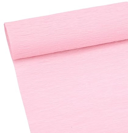 Rouleau de papier crépon de qualité supérieure de 70g pour la fabrication de fleurs, blanc, vert, rose, 25 cm de large, 2,5 m de long (rose)