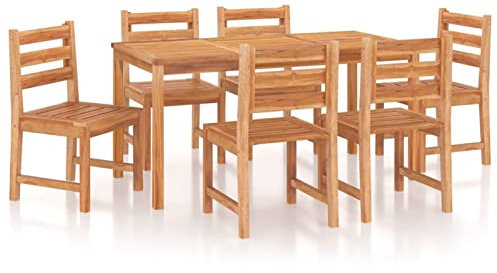Yolola Gartenmöbel Set Holz 7-TLG. Sitzgruppe Garten Holz Garten Sitzgruppe 6 Personen Essgruppe Garten Holz Terrassenmöbel