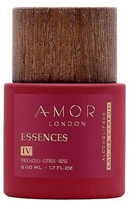 Amor Essences IV Eau De Parfum 50ml - Alcohol Free - Mandarin, Jasmin, Rose,Patchouli Musk Scent