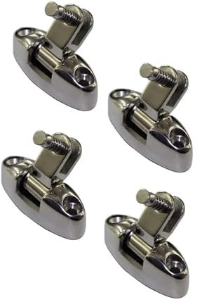 CONTIA 4PCS Edelstahl 316 Bimini Top Universal Deck Scharnier mit Quick Release Pin und Bolzen Ring for Marine Yacht Hardware