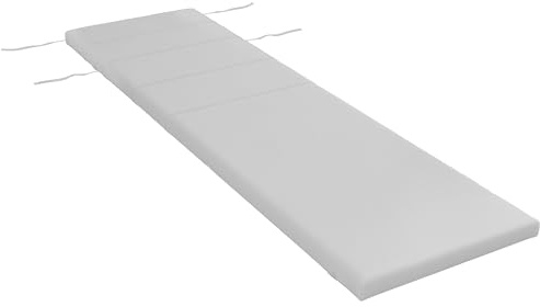 Outsunny Cojín para Tumbona 196x63x6 cm con Tela Hidrófuga Gris Claro | Colchoneta para Tumbona de Algodón, Cojín de Asiento y Respaldo, Exterior, Jardín Terraza Balcón