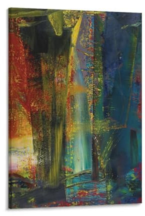 PURRCOCO Abstraktes Gemälde Nr. 599, Gerhard Richter, Maler-Poster, Wandkunst, Poster, Rollen, Leinwand, Gemälde, Bild, Wohnzimmer-Dekoration, Zuhause, 60 x 90 cm