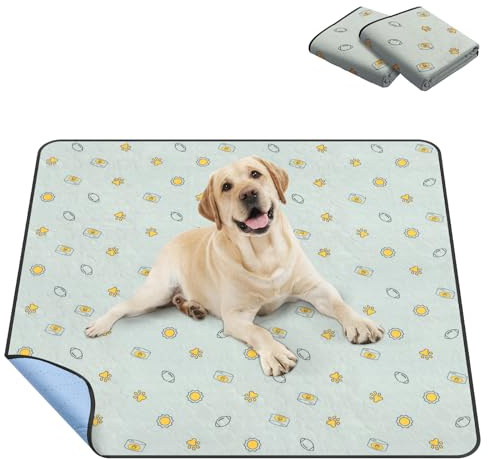 TAIKURA Waschbar Welpenunterlagen, 1er 125*168CM Haustier-Urinunterlage Welpenpads super Saugfähig, Rutschfest & Auslaufsicher, Wiederverwendbare Puppy Pads mit Bänder für Hunde Katzen Meerschweinchen
