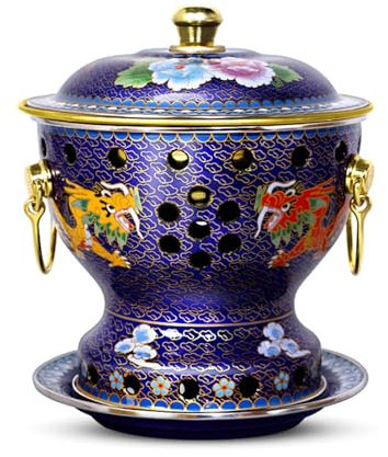 OYWEHECE Hot Pot Durable Cloisonné Single Enamel Pot Small Hot Pot Meal Alcohol Pot Household Single Oil Hot Pot Pure Copper Pot Chafing Dish,O