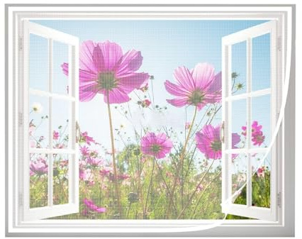 Garza anti-insetti 100x150 cm, zanzariera per finestre - zanzariera anti-insetti a maglia fine, zanzariera per finestre, finestre da tetto, porte balcone