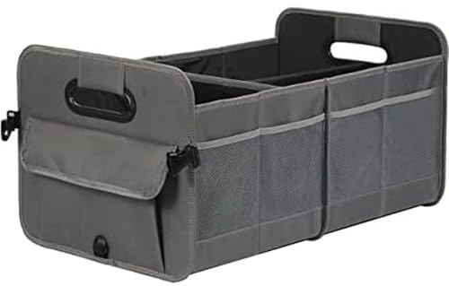 Auto Kofferraumtasche Faltbar für VW Touareg R-Line ab Bj.2018, Auto Kofferraum Organizer Verstärkt & Stabil Einkaufstasche Aufbewahrung Auto Faltbox Kofferraumbox,Grey-