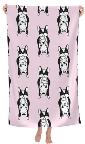 Personalisiert Strandtuch Süßer Hund Saunatuch Klassische Microfaser Handtücher 80X130Cm Poolhandtücher Für Picknicks Schwimmen Spas