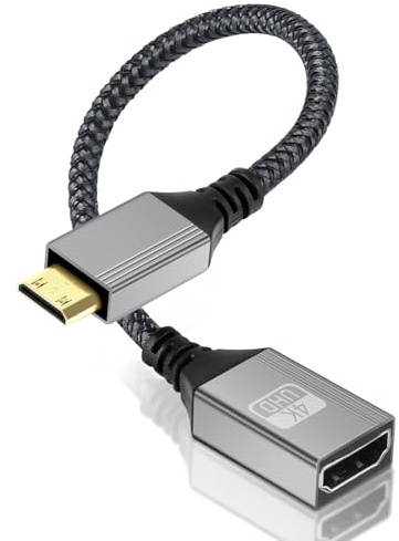 AXFEE Adattatore Mini Maschio a HDMI Femmina, Convertitore di Mini HDMI