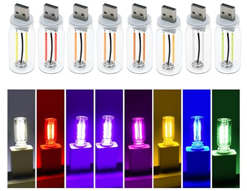 CDIYTOOL 8 Stück USB LED Innenbeleuchtung Auto Lampe Retro Stecker Lampe für Auto Flur Schlafzimmer