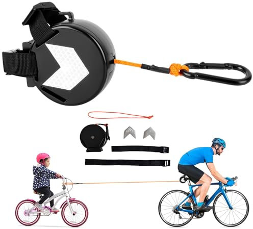 Retractable Bicycle Tow Rope Bike Trailer Strap,Heavy-Duty Safety Towing Rope for Parent-Child Cycling,Commuting,Outdoor Adventures,Easy Install,Universal Fit for Bicycles Trailers