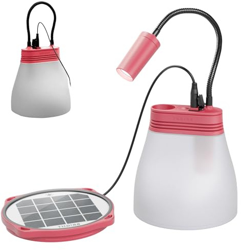 BRIGHT SunBell 80 Solarlampe LED, USB-Ladestation, 180 Std. Laufzeit | 3-in-1 Campinglampe, Integrierte USB-Ladestation, Wechselbare Batterie, IP64 wetterfest