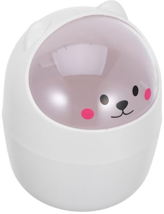 Gatuida 1 Pc poubelle bac de table humain déchets de bureau sans populaire boite rangement boite de rangement bin joli ramasseur de déchets animaux mini seau à déchets blanche