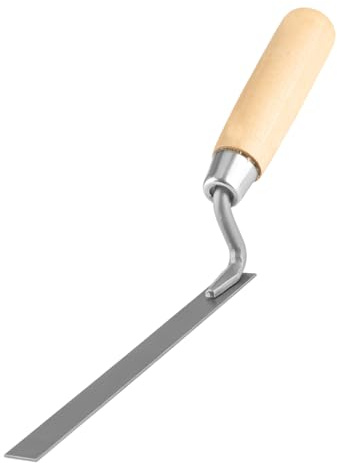 Lotsdonxia 15mm Pointing Trowel Brick Jointer, Stainless Steel Mortar Cement Tool with Wood Handle for Professional Bricklaying and Tile Grouting